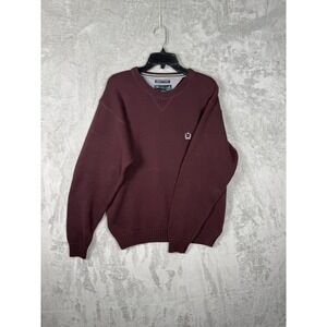 Siegfried Cricket Jumper Mens Size Large Red Cable Knit Vintage‎